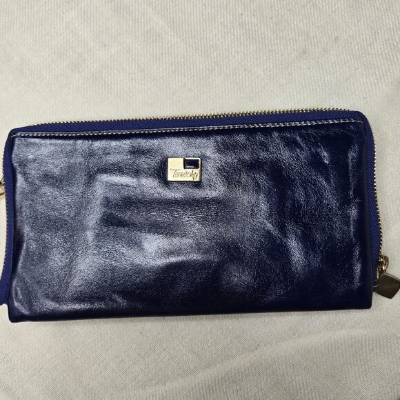 Termichy Blue Leather Wristlet Wallet - Picture 1 of 11